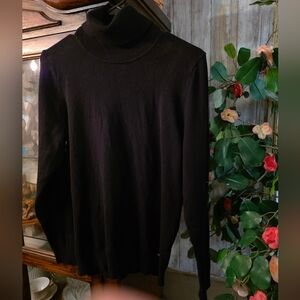 Calvin Klein Elegant Black Turtleneck Sweater *L)